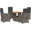 Image de vidaXL - 5-delige - Tuinset - met - kussens - poly - rattan - grijs