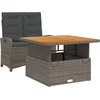 Image de vidaXL - 2-delige - Tuinset - met - kussens - poly - rattan - grijs