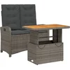 Image de vidaXL - 2-delige - Tuinset - met - kussens - poly - rattan - grijs