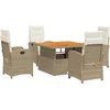 Image de vidaXL - 5-delige - Tuinset - met - kussens - poly - rattan - beige