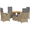 Image de vidaXL - 5-delige - Tuinset - met - kussens - poly - rattan - beige