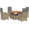 Image de vidaXL - 5-delige - Tuinset - met - kussens - poly - rattan - beige