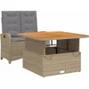Image de vidaXL - 2-delige - Tuinset - met - kussens - poly - rattan - beige