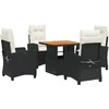 Image de vidaXL - 5-delige - Tuinset - met - kussens - poly - rattan - zwart