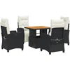 Image de vidaXL - 5-delige - Tuinset - met - kussens - poly - rattan - zwart