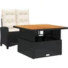 Image de vidaXL - 2-delige - Tuinset - met - kussens - poly - rattan - zwart