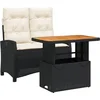 Image de vidaXL - 2-delige - Tuinset - met - kussens - poly - rattan - zwart