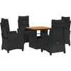 Image de vidaXL - 5-delige - Tuinset - met - kussens - poly - rattan - zwart