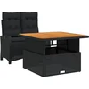 Image de vidaXL - 2-delige - Tuinset - met - kussens - poly - rattan - zwart