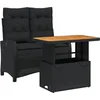 Image de vidaXL - 2-delige - Tuinset - met - kussens - poly - rattan - zwart