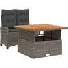 Image de vidaXL - 2-delige - Tuinset - met - kussens - poly - rattan - grijs