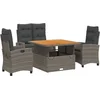 Image de vidaXL - 4-delige - Tuinset - met - kussens - poly - rattan - grijs