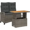 Image de vidaXL - 2-delige - Tuinset - met - kussens - poly - rattan - grijs