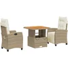 Image de vidaXL - 3-delige - Tuinset - met - kussens - poly - rattan - beige