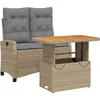Image de vidaXL - 2-delige - Tuinset - met - kussens - poly - rattan - beige