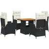 Image de vidaXL - 5-delige - Tuinset - met - kussens - poly - rattan - zwart