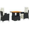 Image de vidaXL - 3-delige - Tuinset - met - kussens - poly - rattan - zwart