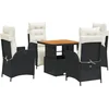 Image de vidaXL - 5-delige - Tuinset - met - kussens - poly - rattan - zwart