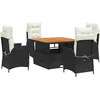 Image de vidaXL - 5-delige - Tuinset - met - kussens - poly - rattan - zwart