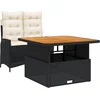Image de vidaXL - 2-delige - Tuinset - met - kussens - poly - rattan - zwart