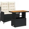Image de vidaXL - 2-delige - Tuinset - met - kussens - poly - rattan - zwart