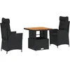 Image de vidaXL - 3-delige - Tuinset - met - kussens - poly - rattan - zwart