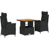 Image de vidaXL - 3-delige - Tuinset - met - kussens - poly - rattan - zwart