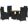 Image de vidaXL - 5-delige - Tuinset - met - kussens - poly - rattan - zwart