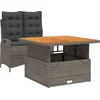 Image de vidaXL - 2-delige - Tuinset - met - kussens - poly - rattan - grijs
