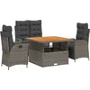 Image de vidaXL - 4-delige - Tuinset - met - kussens - poly - rattan - grijs