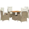 Image de vidaXL - 5-delige - Tuinset - met - kussens - poly - rattan - beige