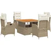 Image de vidaXL - 5-delige - Tuinset - met - kussens - poly - rattan - beige
