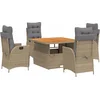 Image de vidaXL - 5-delige - Tuinset - met - kussens - poly - rattan - beige