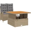 Image de vidaXL - 2-delige - Tuinset - met - kussens - poly - rattan - beige