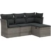Image de vidaXL - 4-delige - Loungeset - met - kussens - poly - rattan - grijs