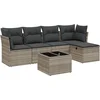 Image de vidaXL - 6-delige - Loungeset - met - kussens - poly - rattan - lichtgrijs