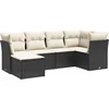 Image de vidaXL - 6-delige - Loungeset - met - kussens - poly - rattan - zwart