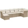 Image de vidaXL - 7-delige - Loungeset - met - kussens - poly - rattan - beige