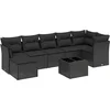Image de vidaXL - 8-delige - Loungeset - met - kussens - poly - rattan - zwart