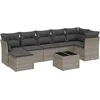 Image de vidaXL - 8-delige - Loungeset - met - kussens - poly - rattan - grijs
