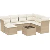 Image de vidaXL - 8-delige - Loungeset - met - kussens - poly - rattan - beige
