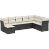 Image de vidaXL - 8-delige - Loungeset - met - kussens - poly - rattan - zwart