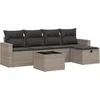 Image de vidaXL - 6-delige - Loungeset - met - kussens - poly - rattan - grijs