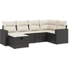 Image de vidaXL - 6-delige - Loungeset - met - kussens - poly - rattan - zwart