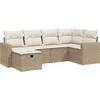 Image de vidaXL - 6-delige - Loungeset - met - kussens - poly - rattan - beige