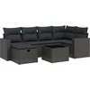 Image de vidaXL - 7-delige - Loungeset - met - kussens - poly - rattan - zwart