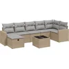 Image de vidaXL - 8-delige - Loungeset - met - kussens - poly - rattan - gemengd - beige