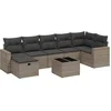 Image de vidaXL - 8-delige - Loungeset - met - kussens - poly - rattan - grijs