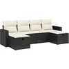 Image de vidaXL - 6-delige - Loungeset - met - kussens - poly - rattan - zwart
