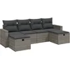 Image de vidaXL - 6-delige - Loungeset - met - kussens - poly - rattan - grijs
